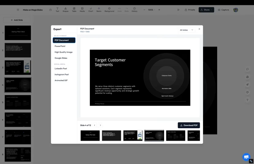 Export or Share Your Presentation