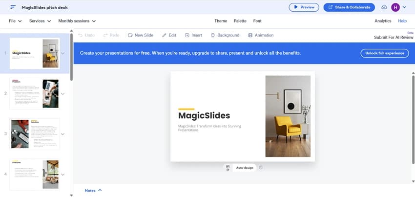 Review and Customize the Generated Presentation