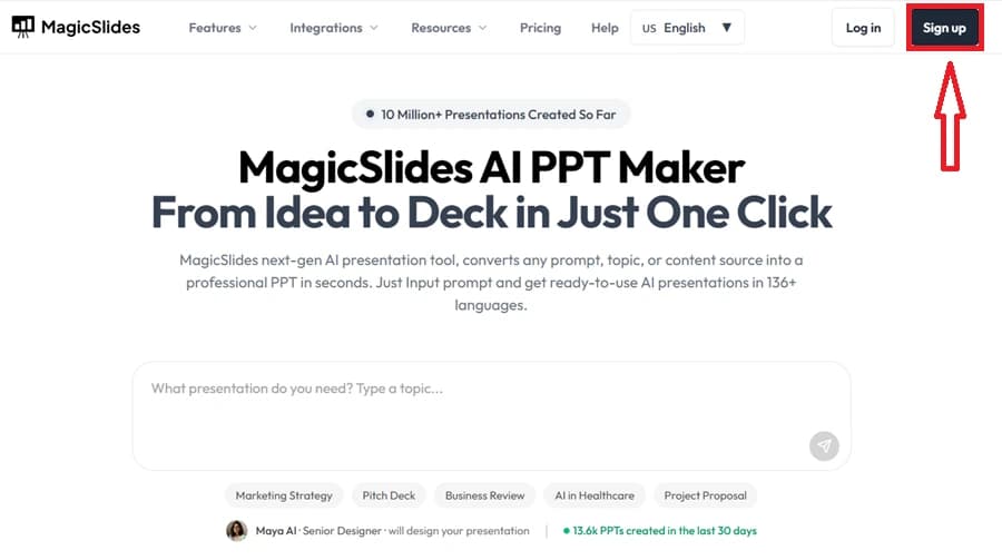 Open MagicSlides on any Web Browser