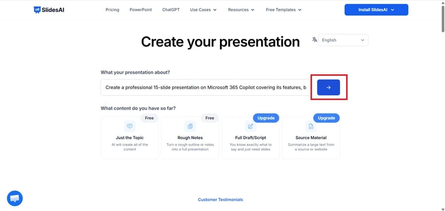 Generate the Presentation