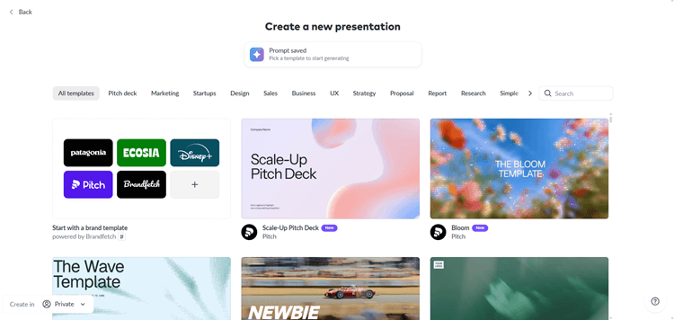 Pitch template picker