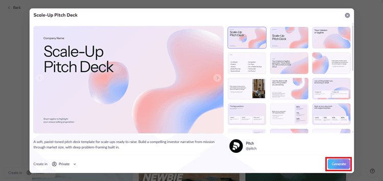 Pitch generate button
