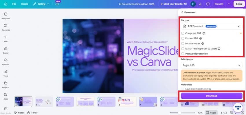 Canva file format selection
