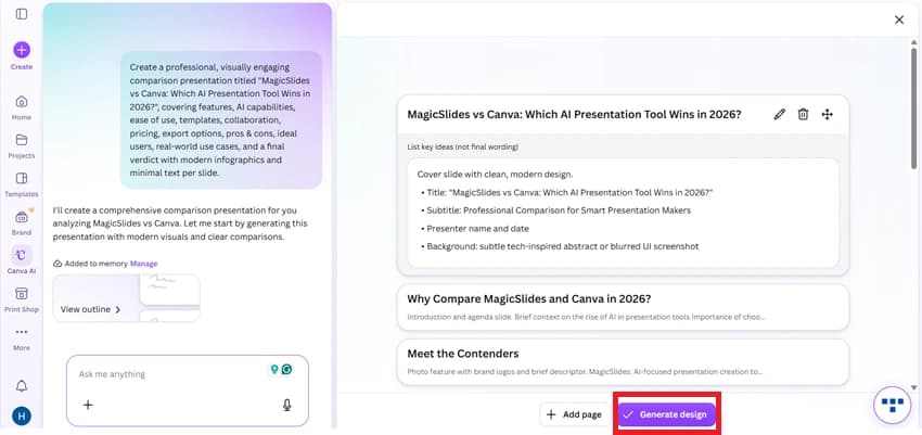 Canva outline review