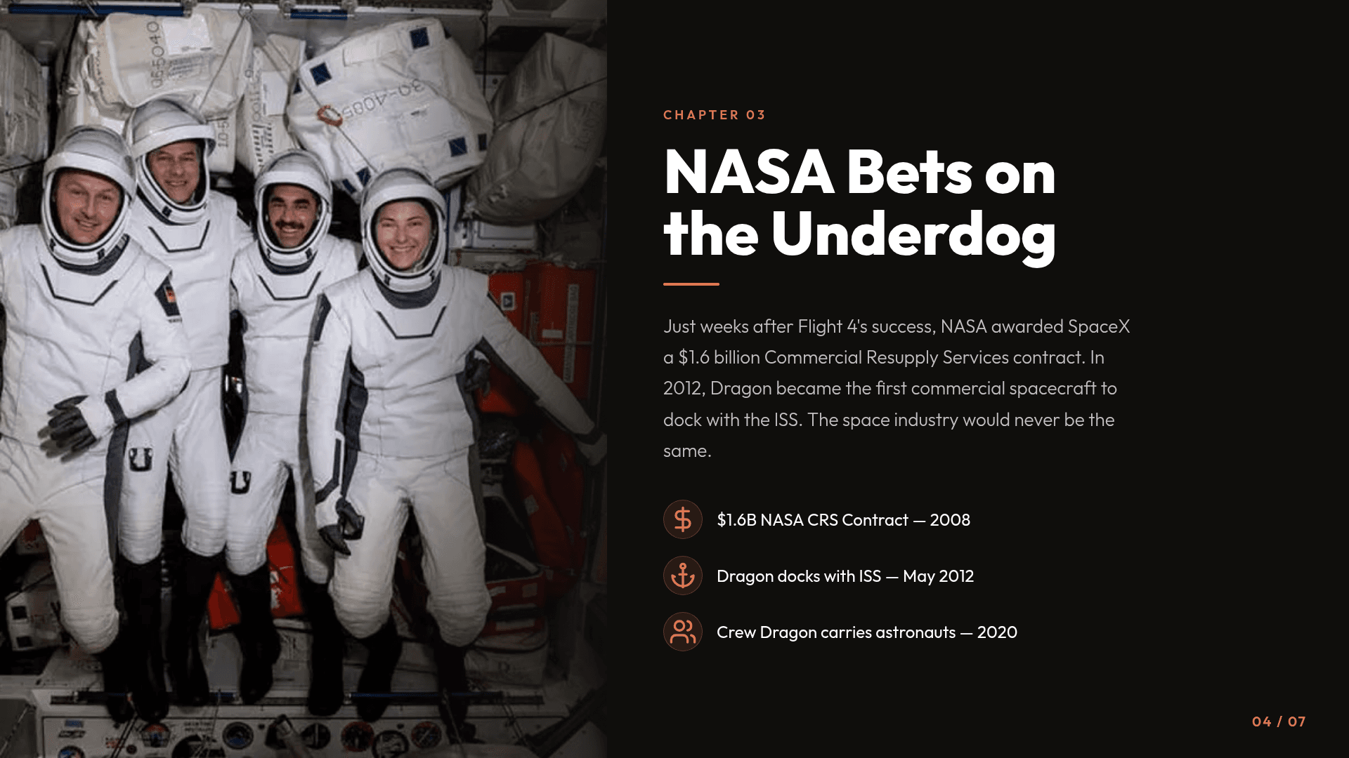 SpaceX: Bankruptcy to Mars — slide 4