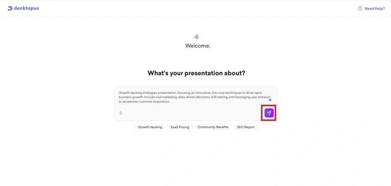 Start AI Presentation Generation