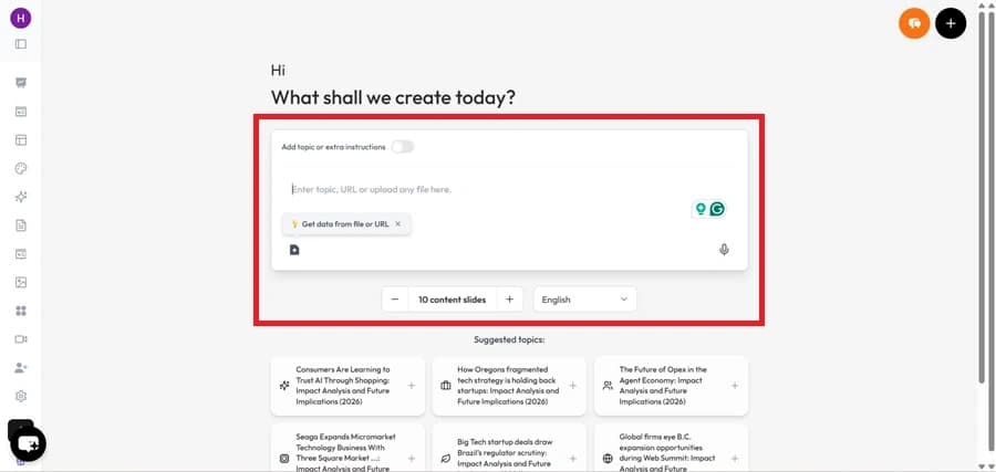 Choose “Start with AI”