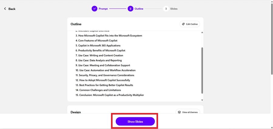 Review the Presentation Outline