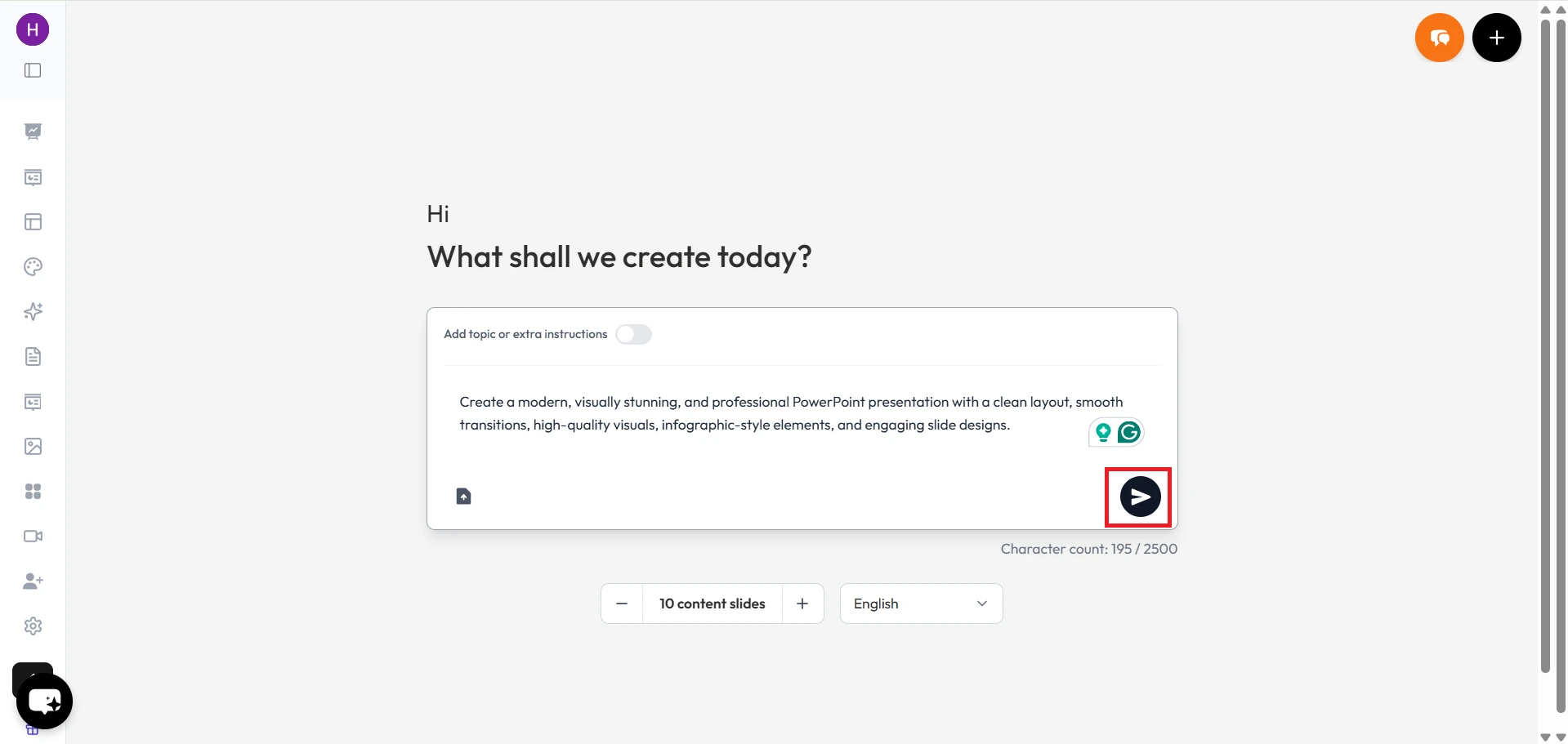 MagicSlides generating