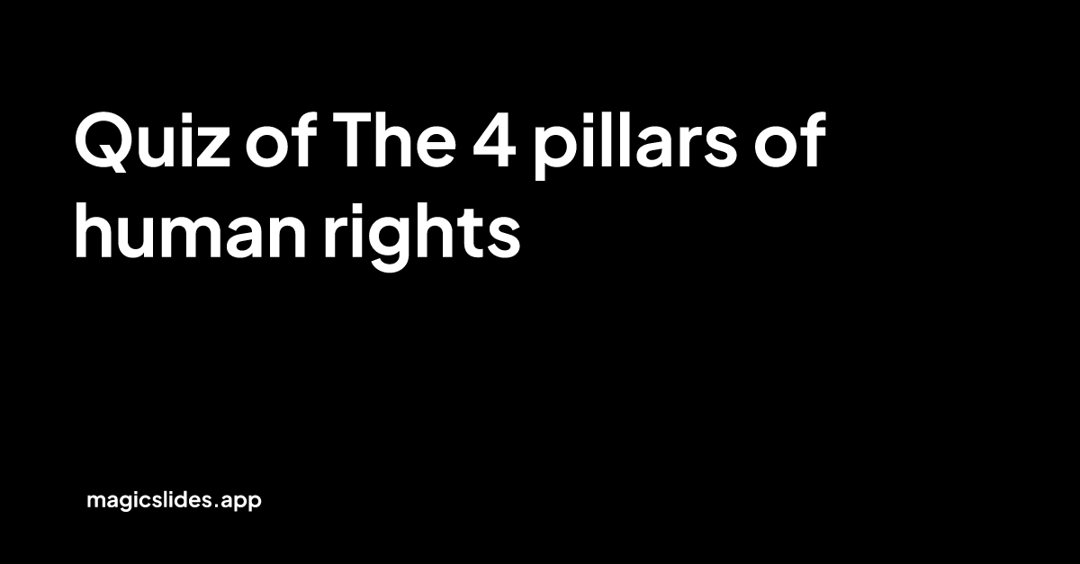 The 4 Pillars Of Human Rights