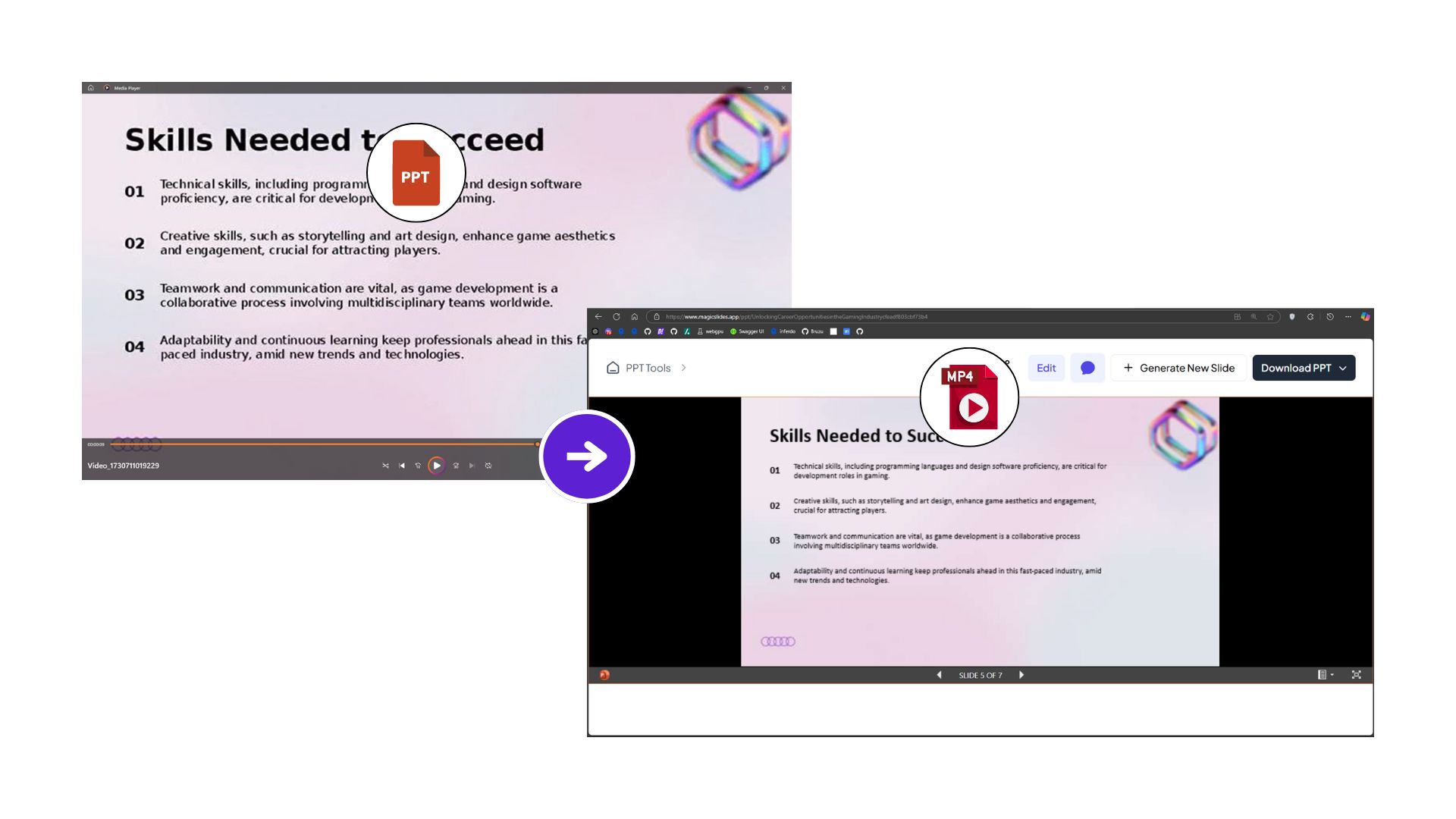 AI narration video output